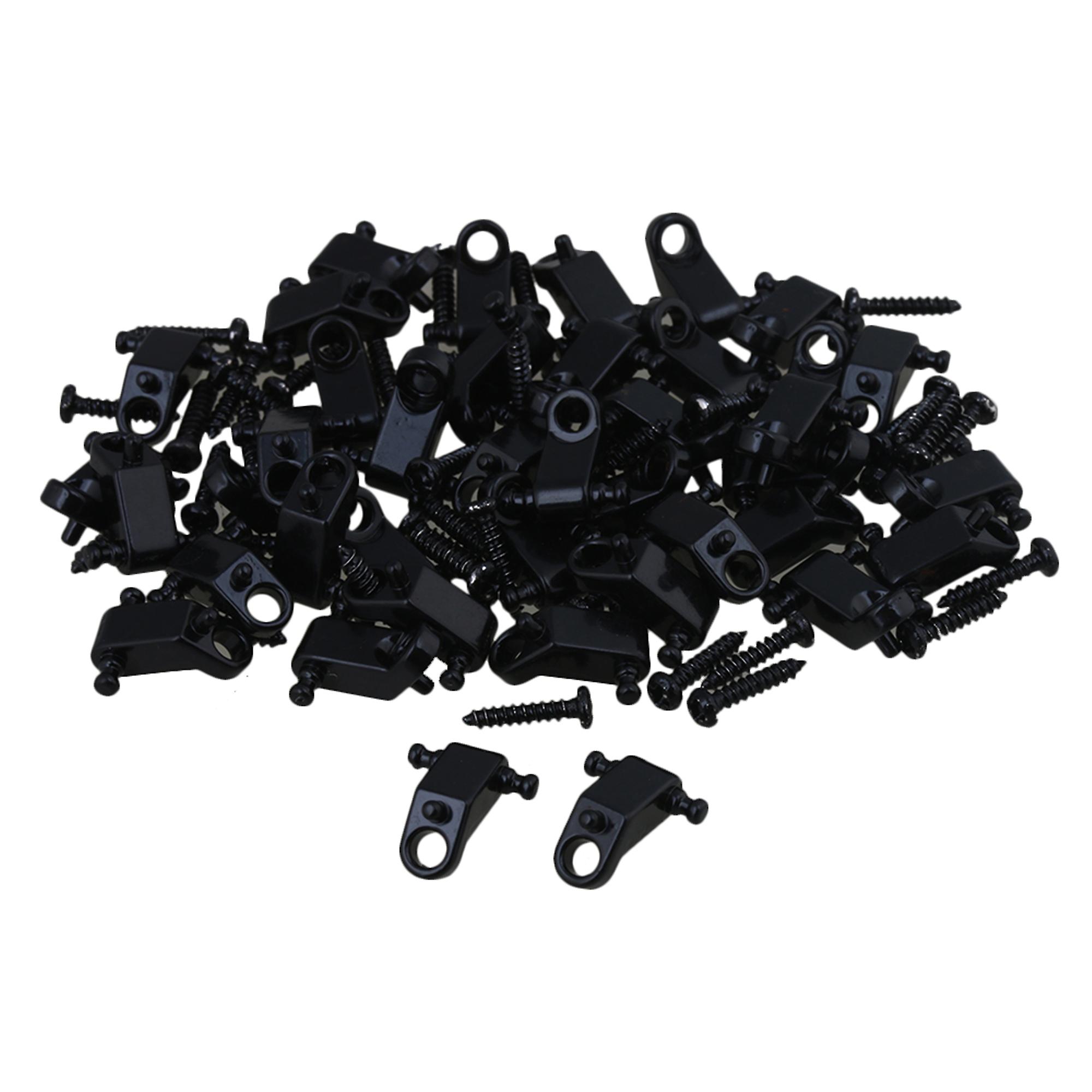 40PCS Black Electric Guitar Roller String Tree Guides Retainer