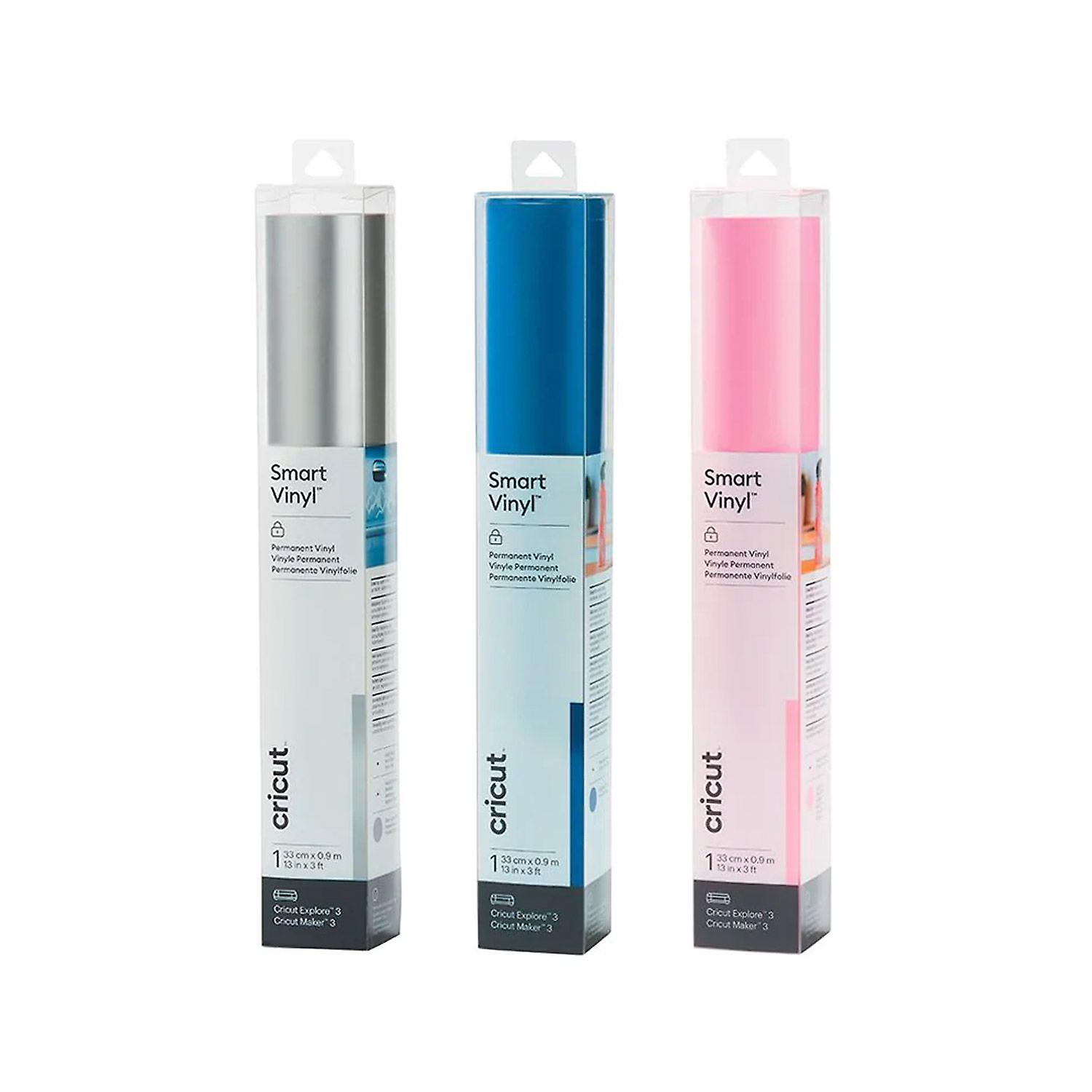 3 permanent vinyls 91 x 33 cm - Blue, light pink, silver