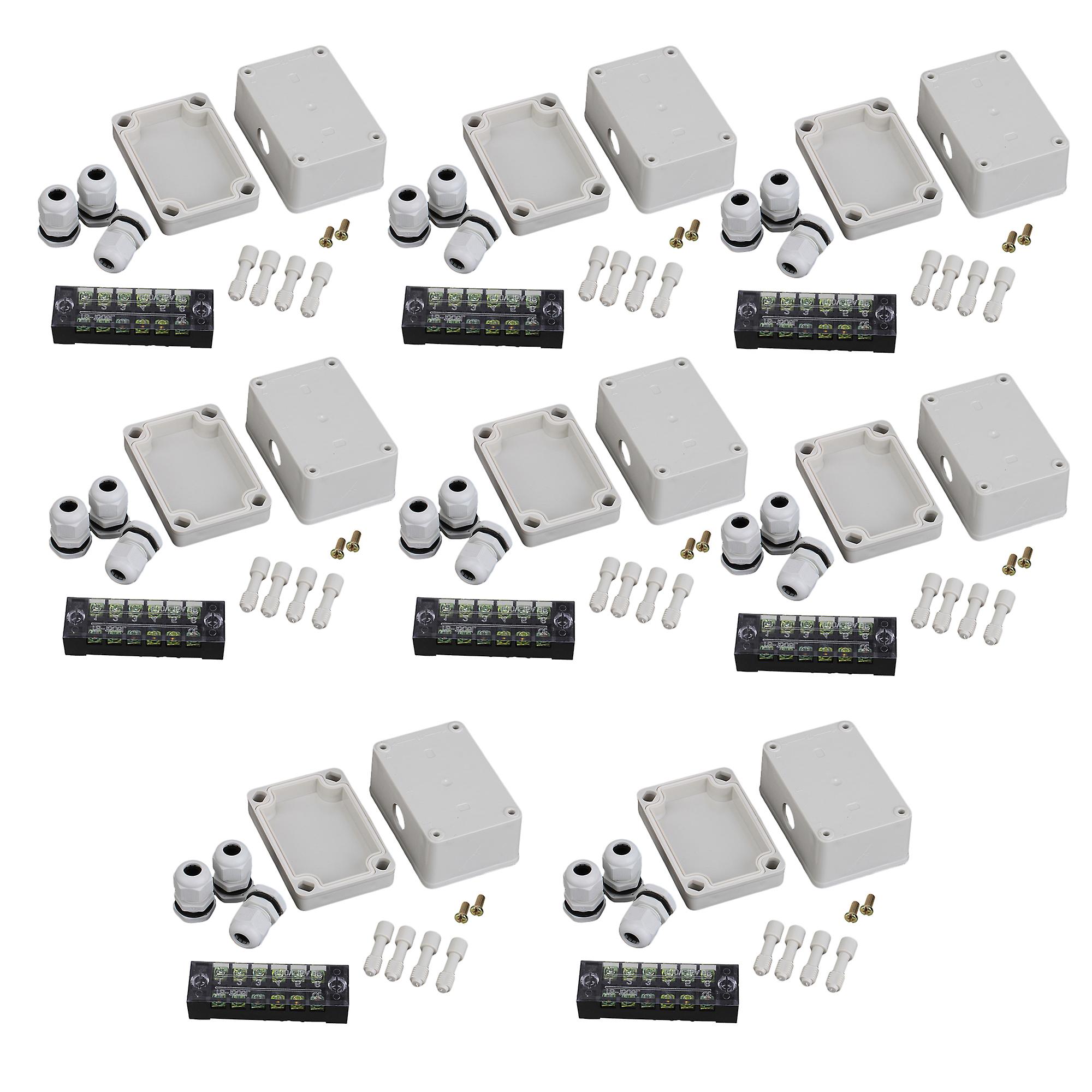 Kunststoff Quadrat 6 Bit Junction Project Box weiß 95x65x55mm Packung mit 8