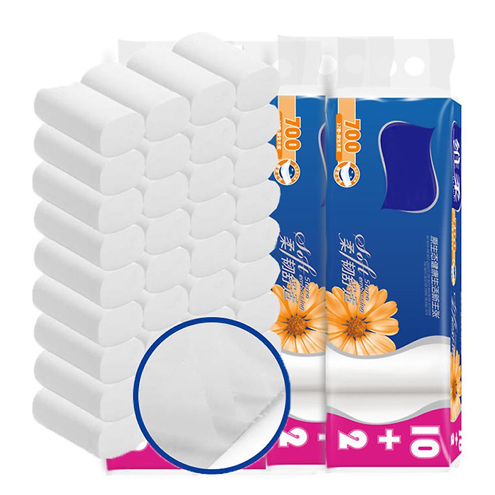 12 Rolls Toilet Paper Towels Bulk 4 Ply Tissue Coreless Skin-friendly Soft for Home Bathroom New