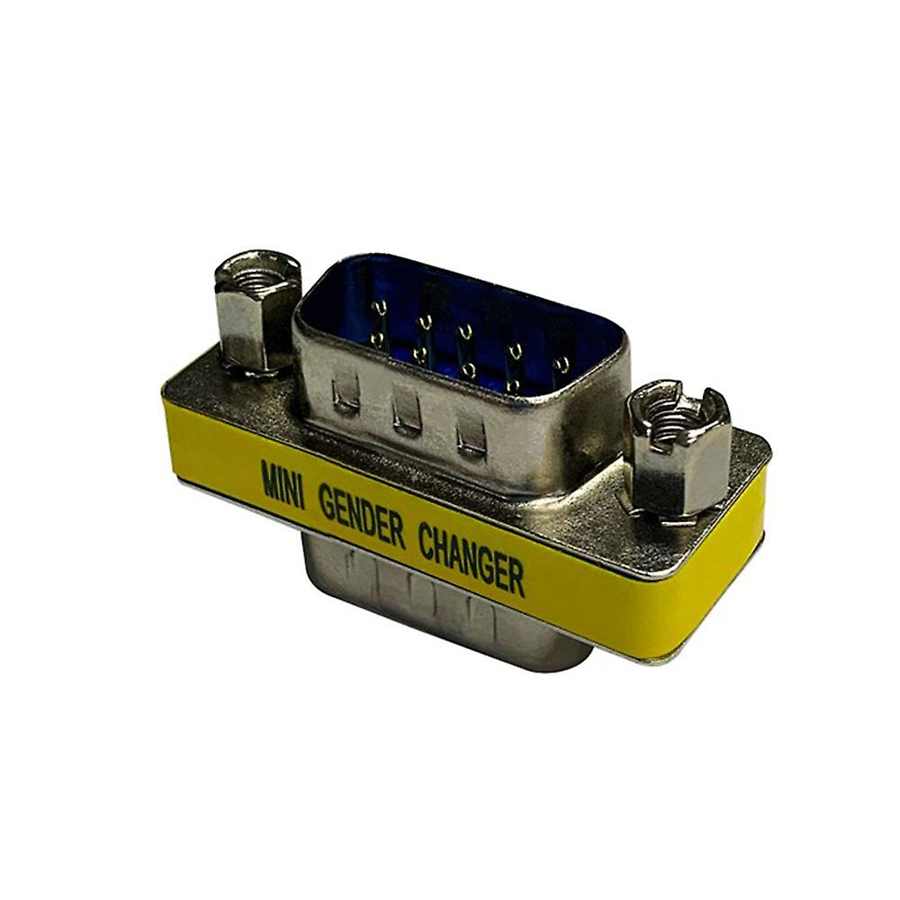 High Quality D9 Plug to D9 Plug Computer Adaptor 9 Pin Male Gender Changer