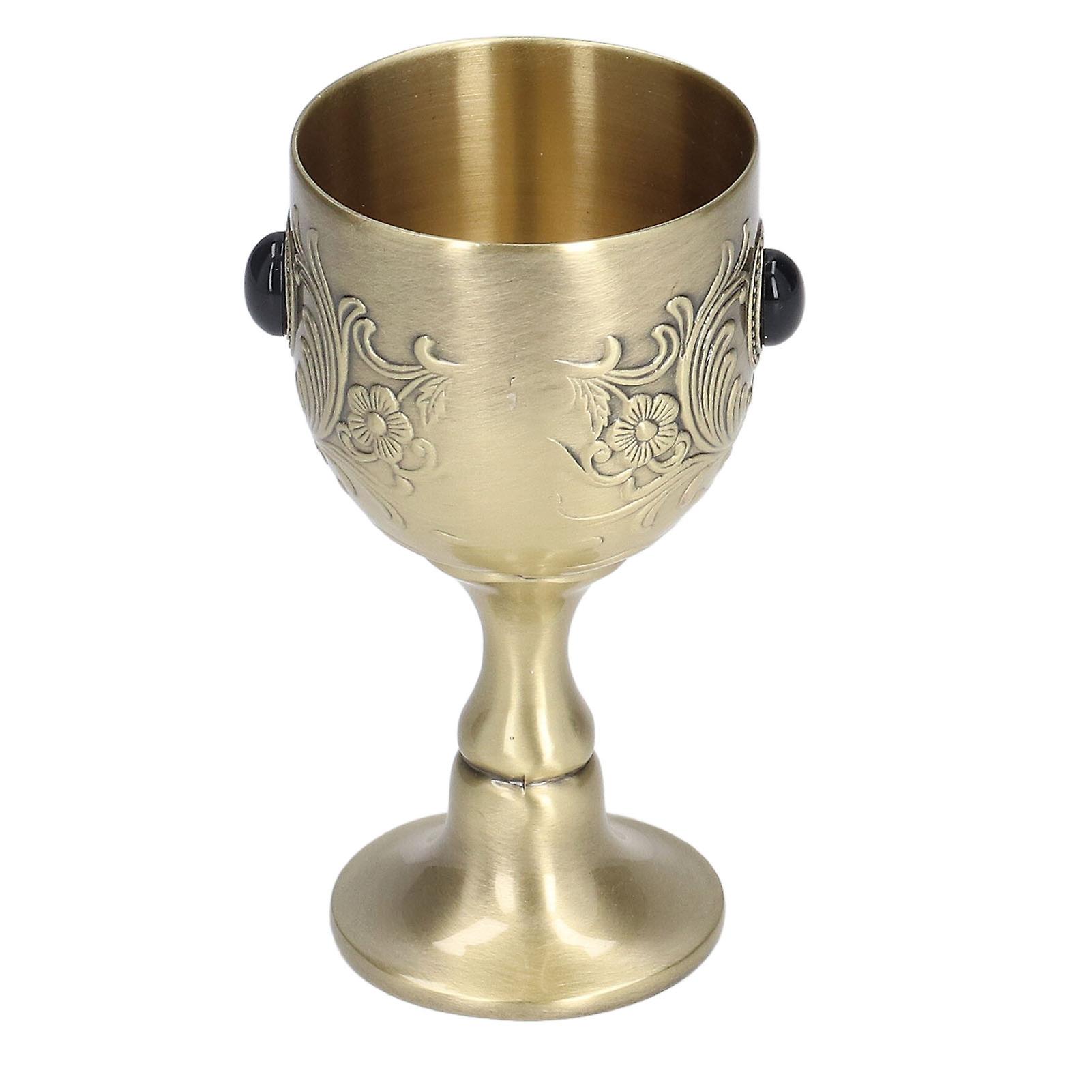 Chalice Zinc Alloy Engraving Flower Pattern Vintage Style Polishing Process Wide Application Goblet