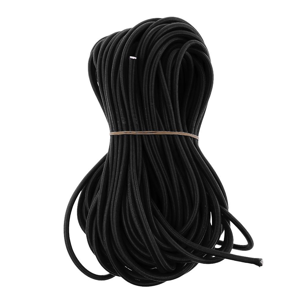4 mm elastisk bungee reb marine stødsnor - bind tagbøjler 30m sort