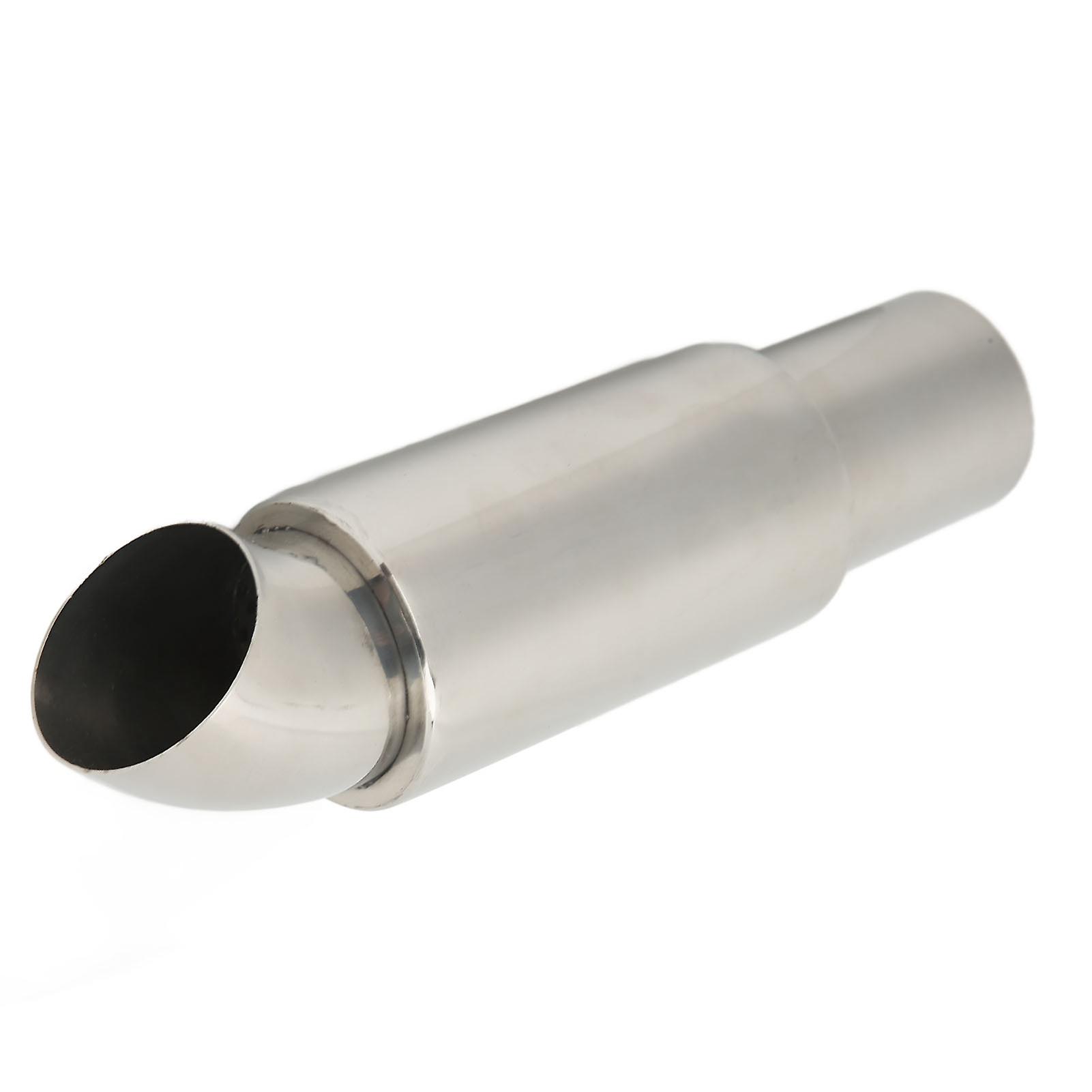 51mmx51mm Car Exhaust Muffler Pipe Inlet Round Stainless Steel Silver Universal Replacement Fit Durable Automotive Parts
