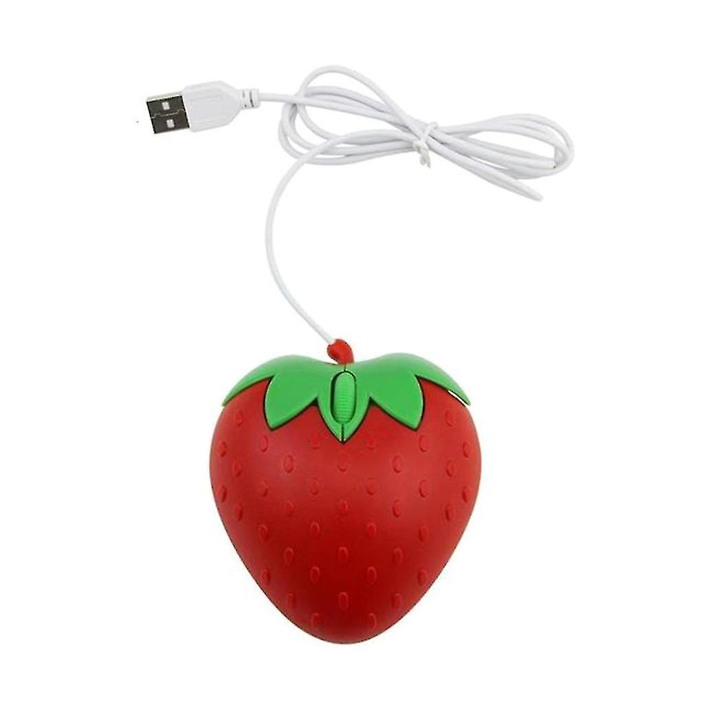 Wired Mouse Strawberry Mini Optical Mice Cartoon Computer Mouse 3 Button-dwdz