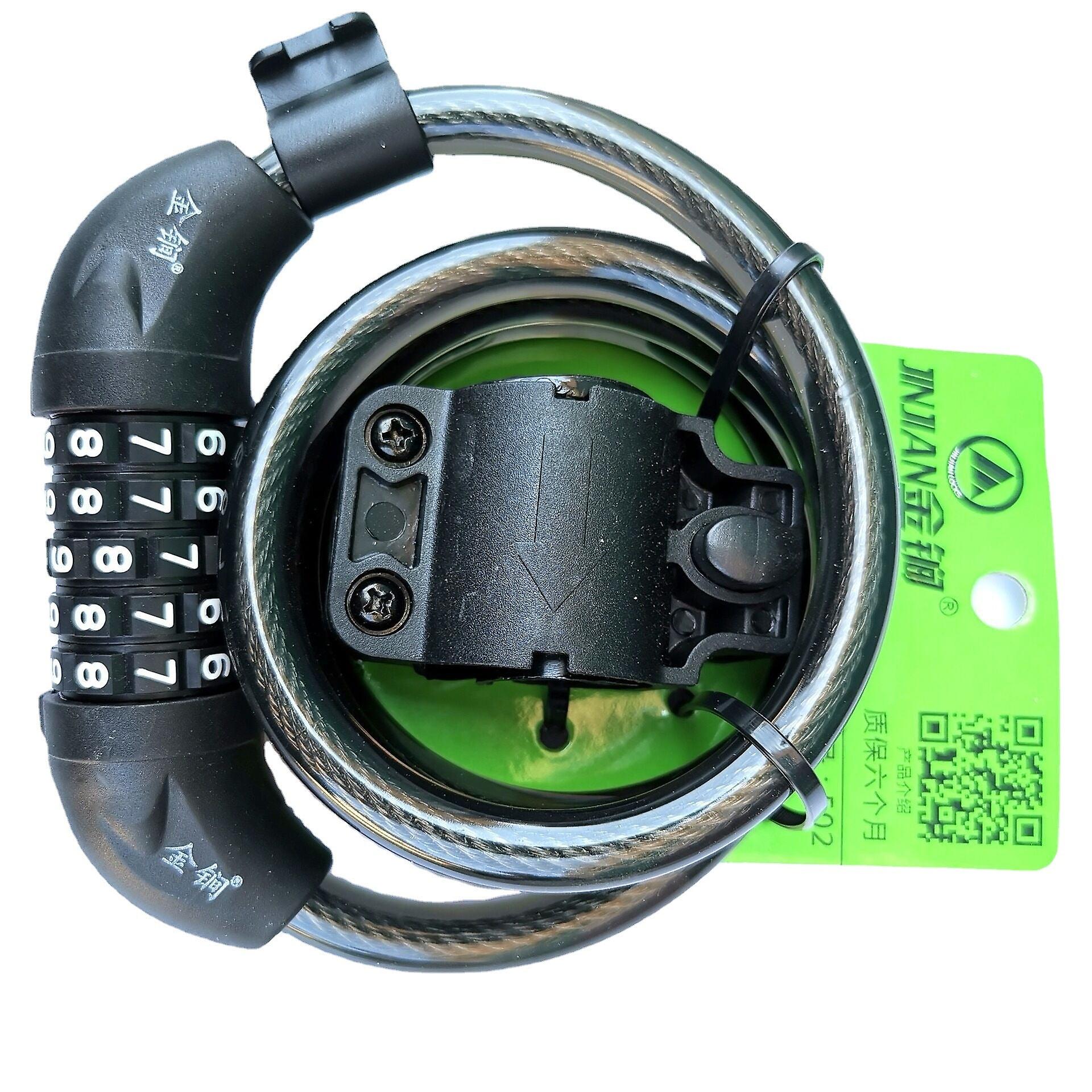 Bike Lock Bicycle Secure Shackle Lock Five-digit Password Steel Wire Chain Cycling