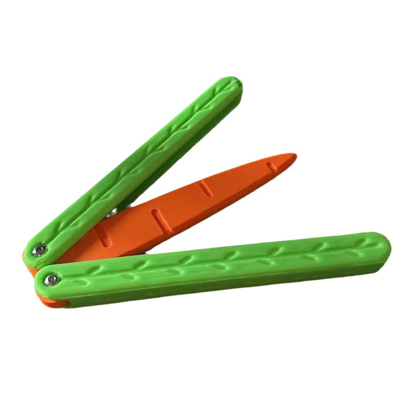 3D Printed Foldable Carrot Knife Toy - Fun Stress Reliever for Games & Parties