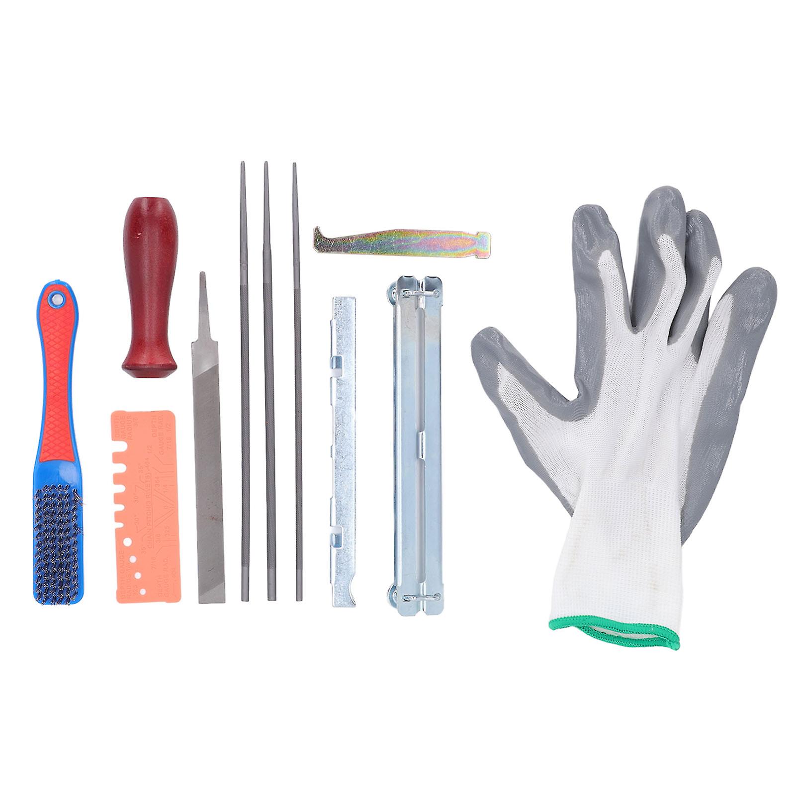 Chainsaw file set for sharpening chainsaw teeth, multi-piece combination