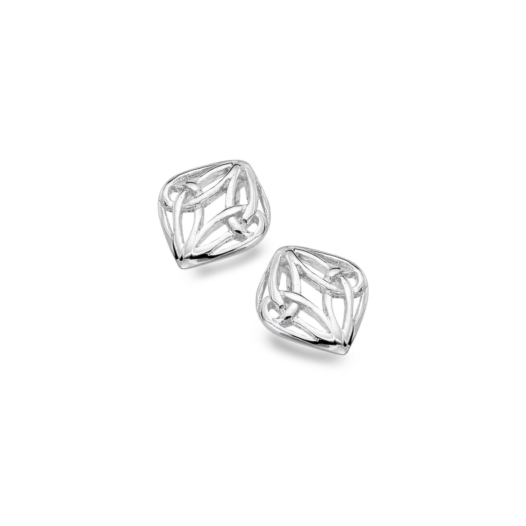 Sterling Silver Stud Earrings - Celtic Pointed Loop Knot
