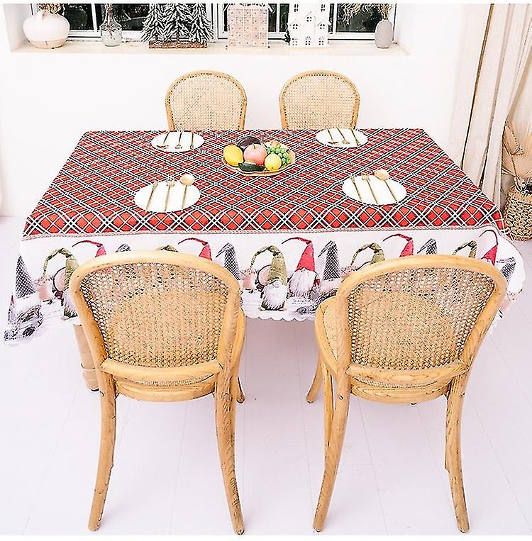 Rectangular Christmas Tablecloth Polyester 144 * 180m Christmas Tree Patterns for Christmas Table De