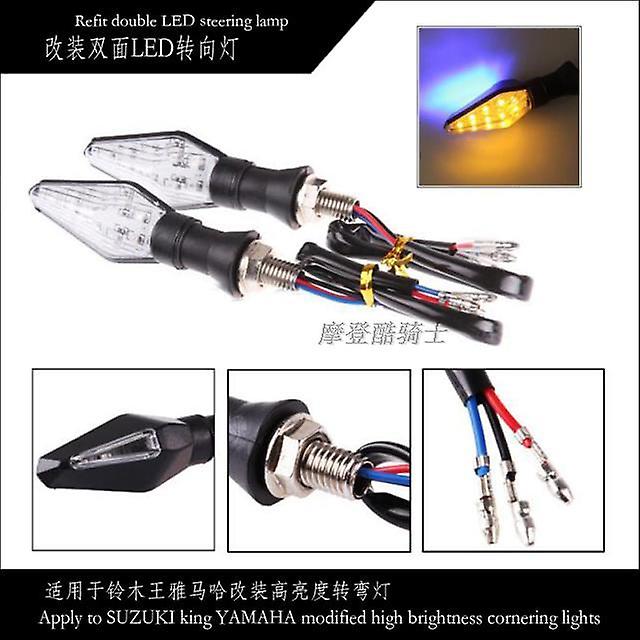 Motorcycle Modified Double-sided LED Turn Signal for Suzuki King Yamaha Modified High Brightness Cornering Light