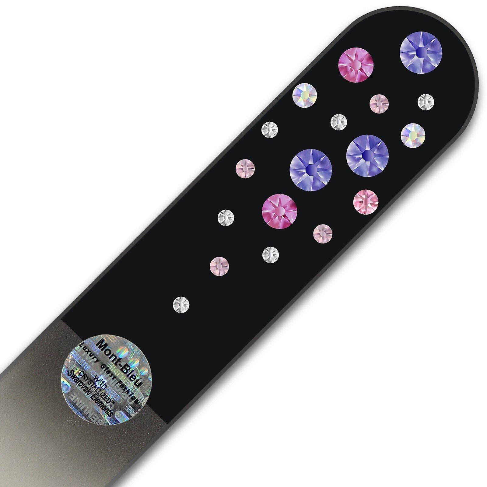 結晶を持つモンブルーラーグラスネイルファイルWB-B - タンザニテ - ローズ