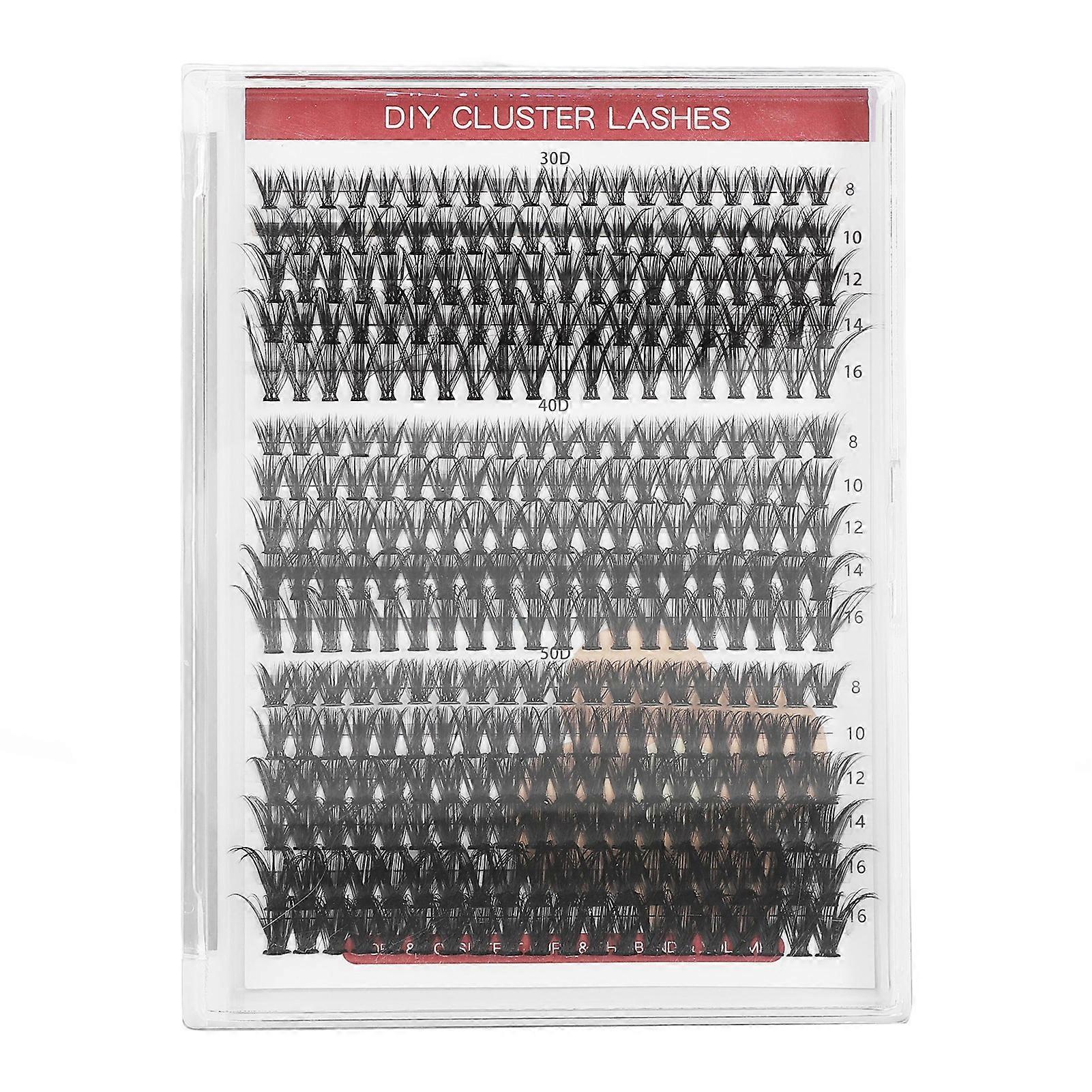 Lash Extension Kit with Bond Seal Tweezers Easy To Apply Long Lasting Individual Eyelash Kit for Home Travel 30D+40D+50D 16 Rows 320 Clusters