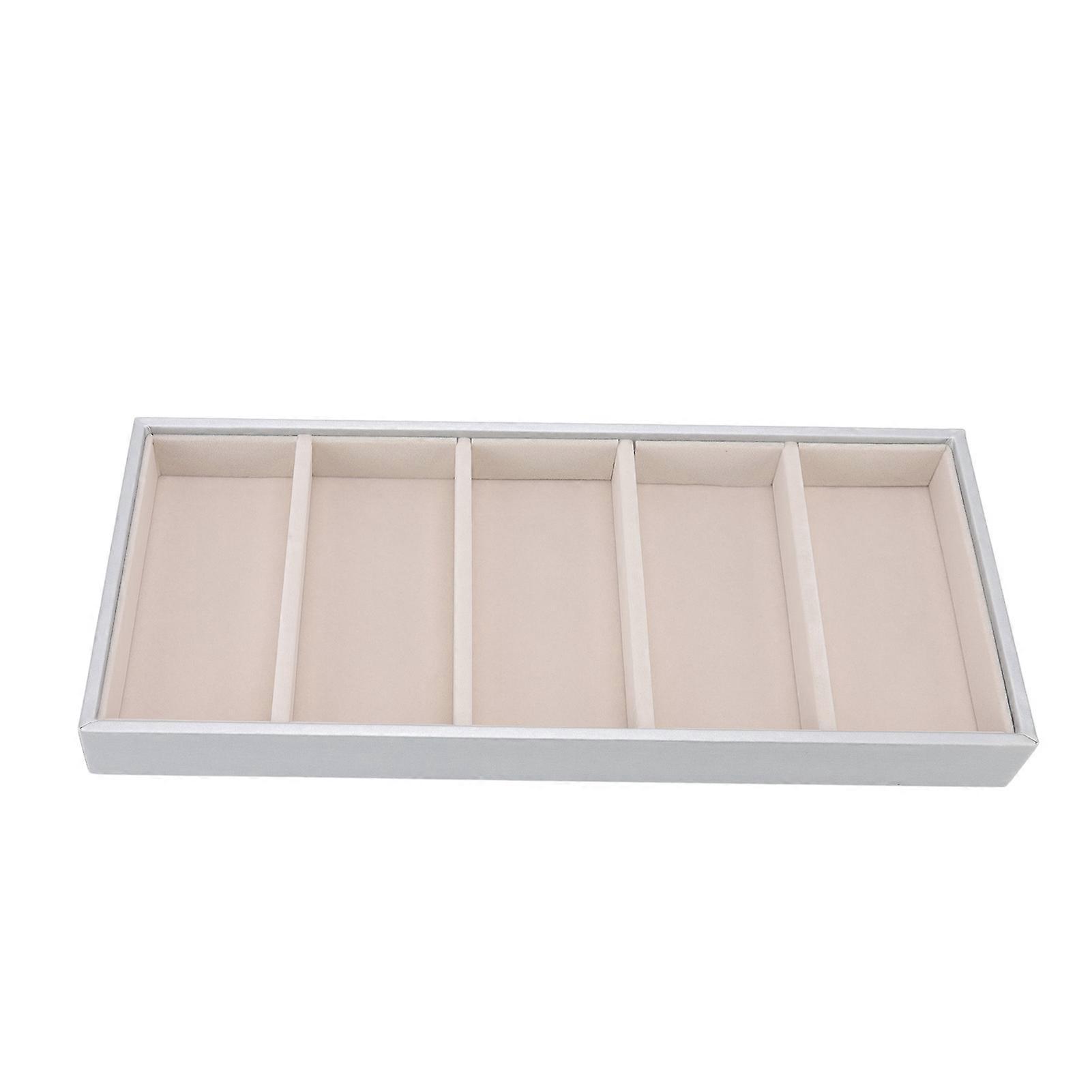 5 Grid Glasses Case Multifunction Space Saving 5 Slot Sunglasses Holder Storage Box ,Silver Gray