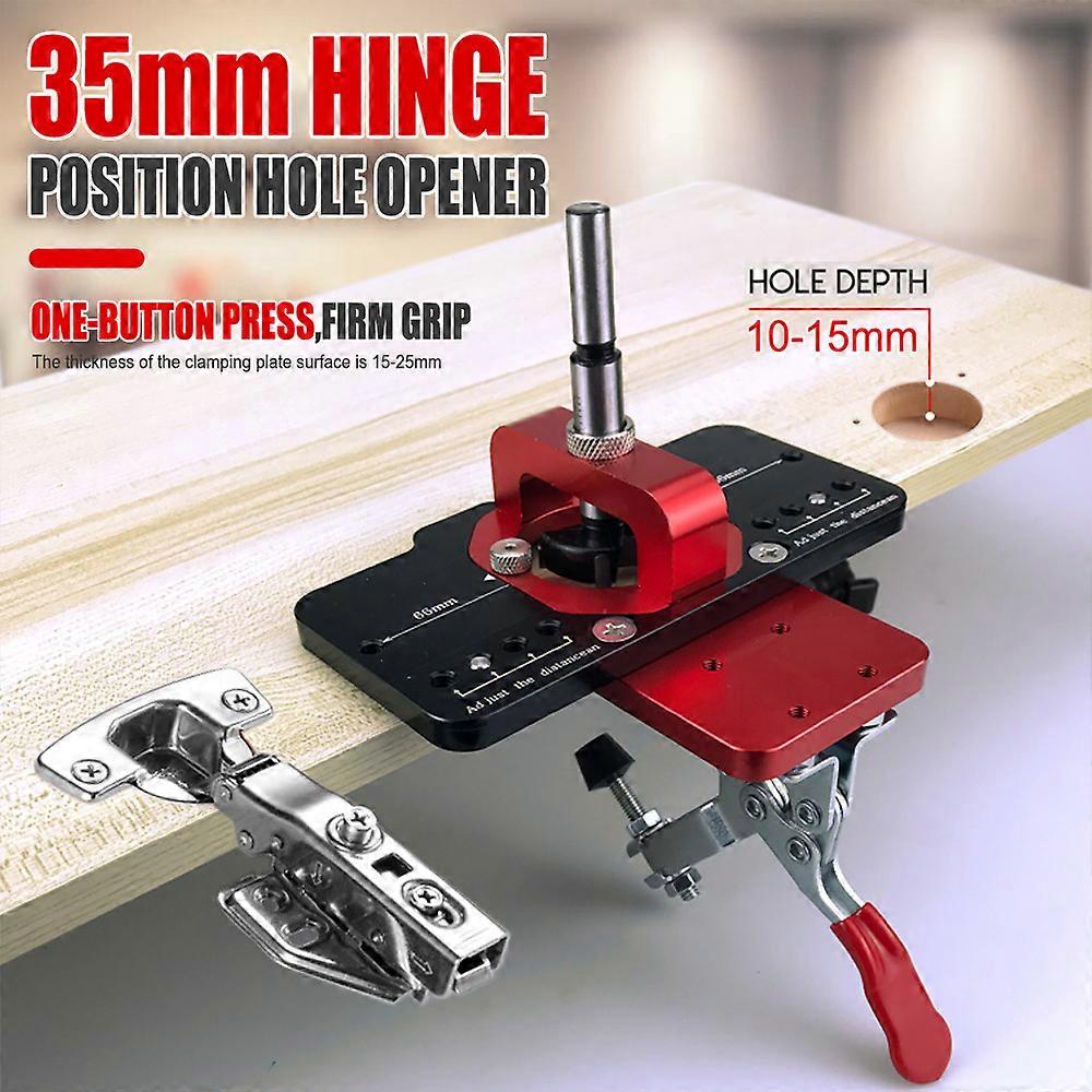 35mm Hinge Jig, Door Cabinet Hinge Jig, Concealed Hinge Jig, Drill Hole Puncher, Precise Drill Guide Locator for DIY Woodworking