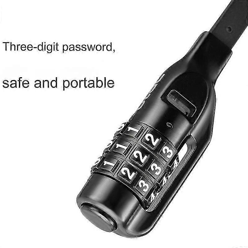 Bicycle Lock, Multifunctional Security Strap Very High with Numerical Code Bicycle Lock 3-Digit Code for Bicycle Tricycle ScooterOrange