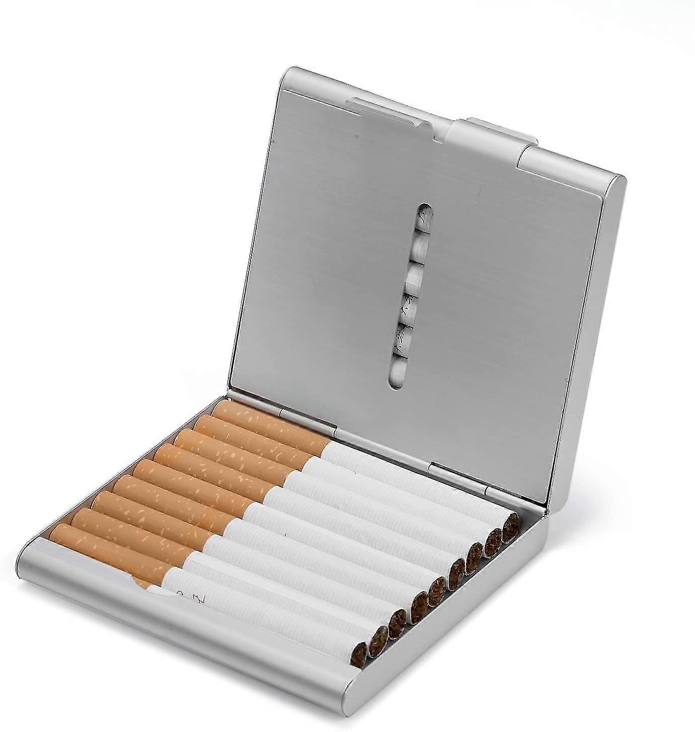 Folio Cigarette Case, Metal Cigarette Case, Can Hold 20 Cigarettes silver