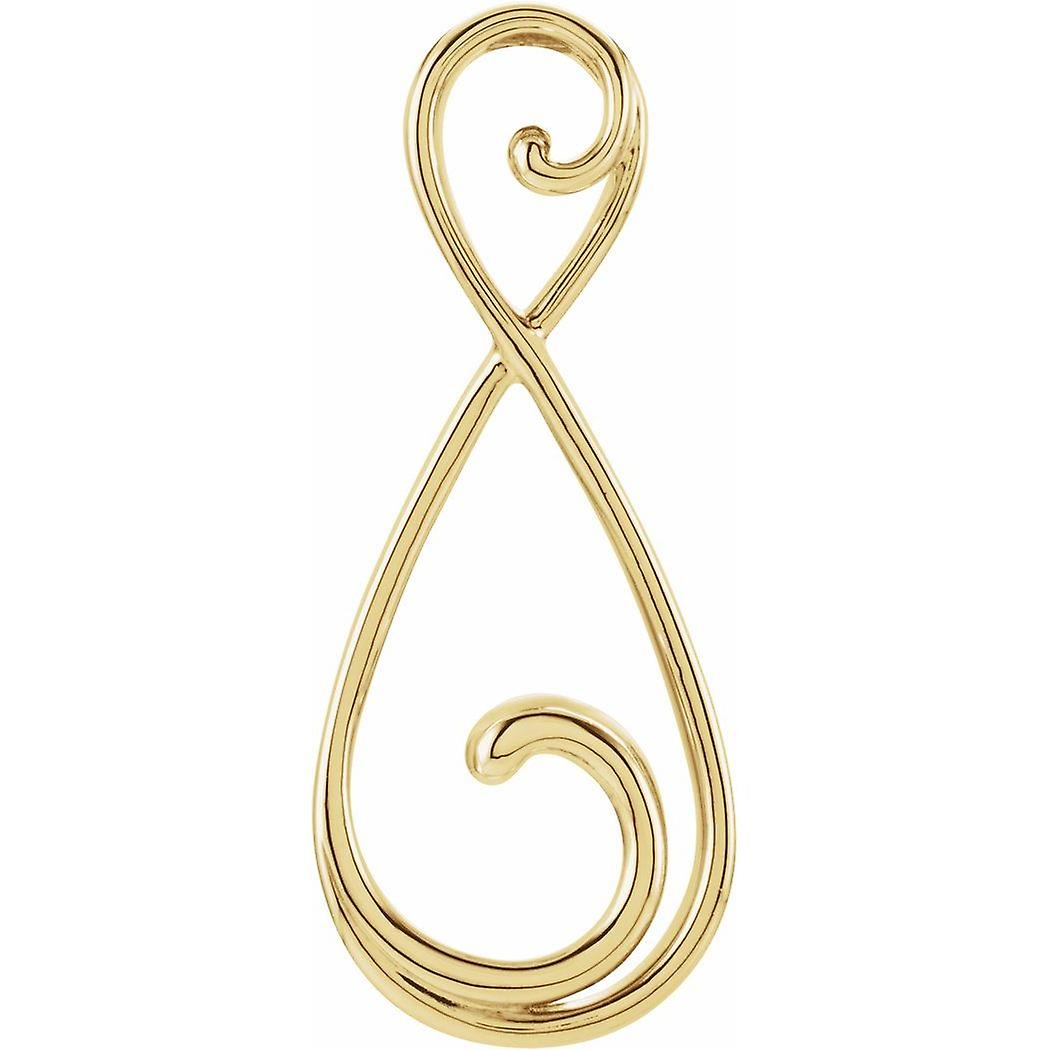 14Kイエローゴールドメタルファッションフリーフォームペンダントネックレス-女性用ペンダント - 3.8グラム