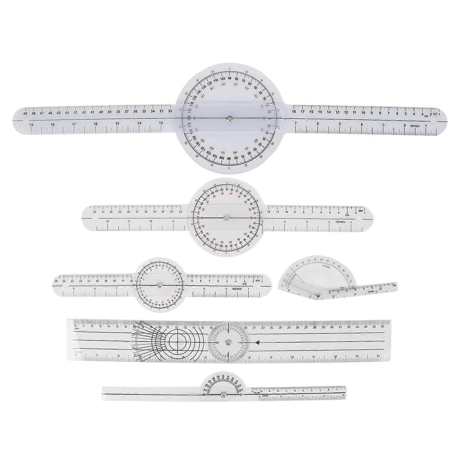 6pcs Medical Spinal Goniometer Joint Angle Protractor Ruler Multifunctional Combination