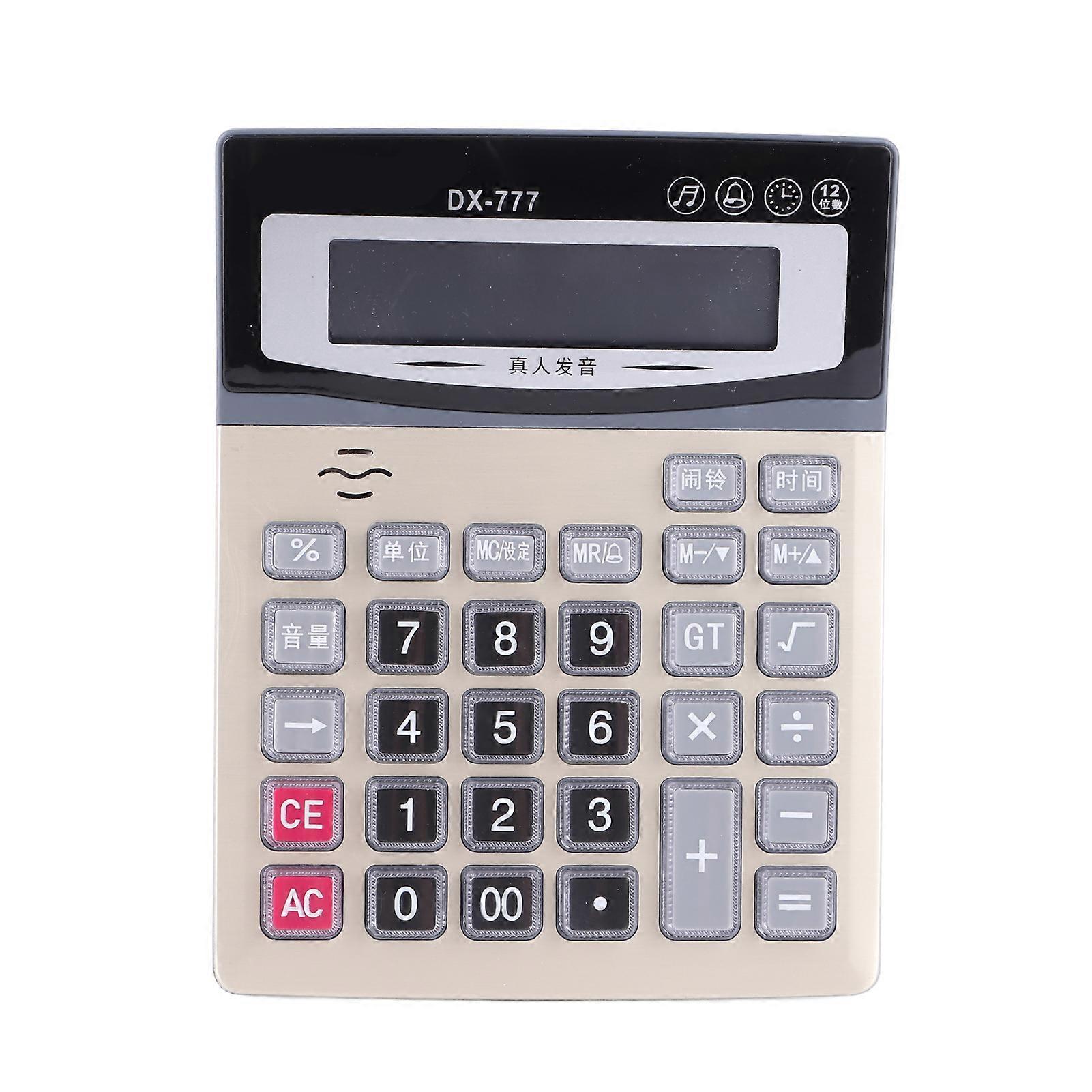 Desk Calculator 12 Digit Clear Large Display Big Buttons Voice Reading Office Calculator for School Business Family