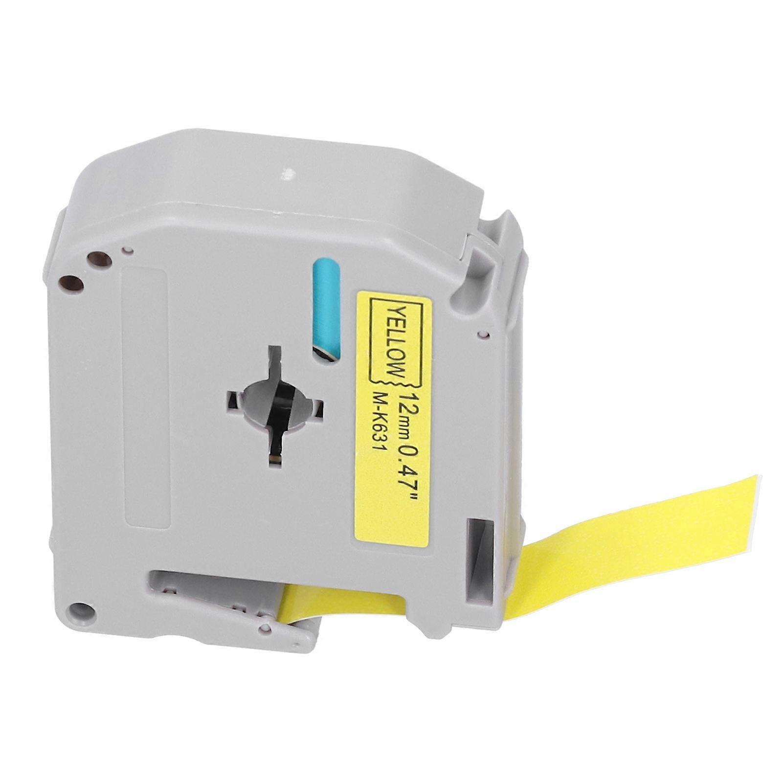 Label Tape Replacement Ribbon Black on Yellow Background Print Machine Accessories 12mm