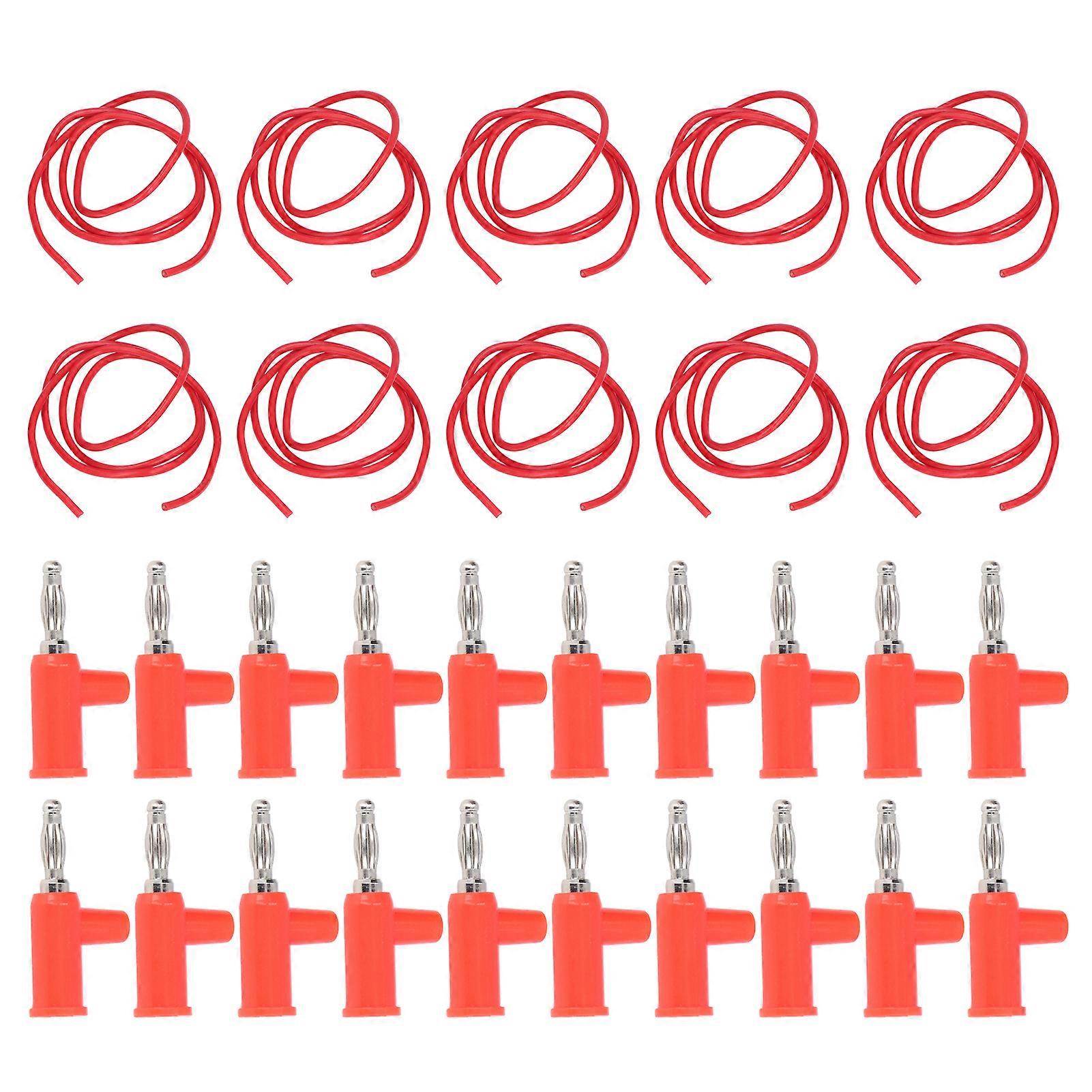 10 Set Banana Plug Test Lead Kit 4mm Banana Plug 1mm2 Test Leads Set for Electrical Testing Red