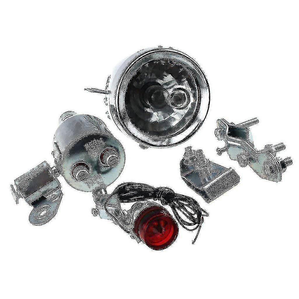 EBTOOLS Set Faro Bici E Fanale Posteriore 12V 6W – Dinamo A Generatore Per Bici Elettrica E Motorizzata