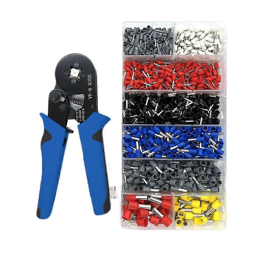Ferrule Crimping Tool Kit, Professional Self-Adjustable Ratchet Wire Crimping Tool with Wire Connectors kit.