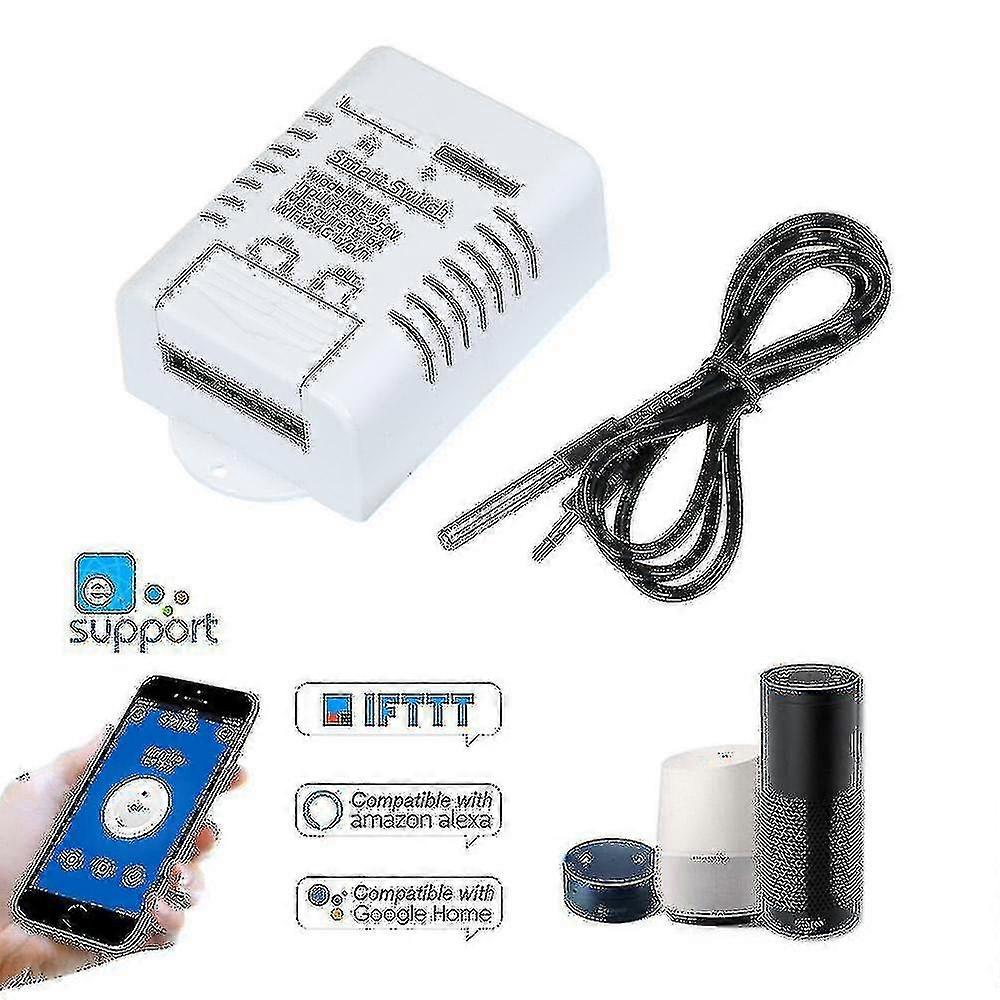Th-16 Smart Wifi Switch Compatible With Sonoff & Ewelink 16a/3500w Monitoring Temperature Wireless