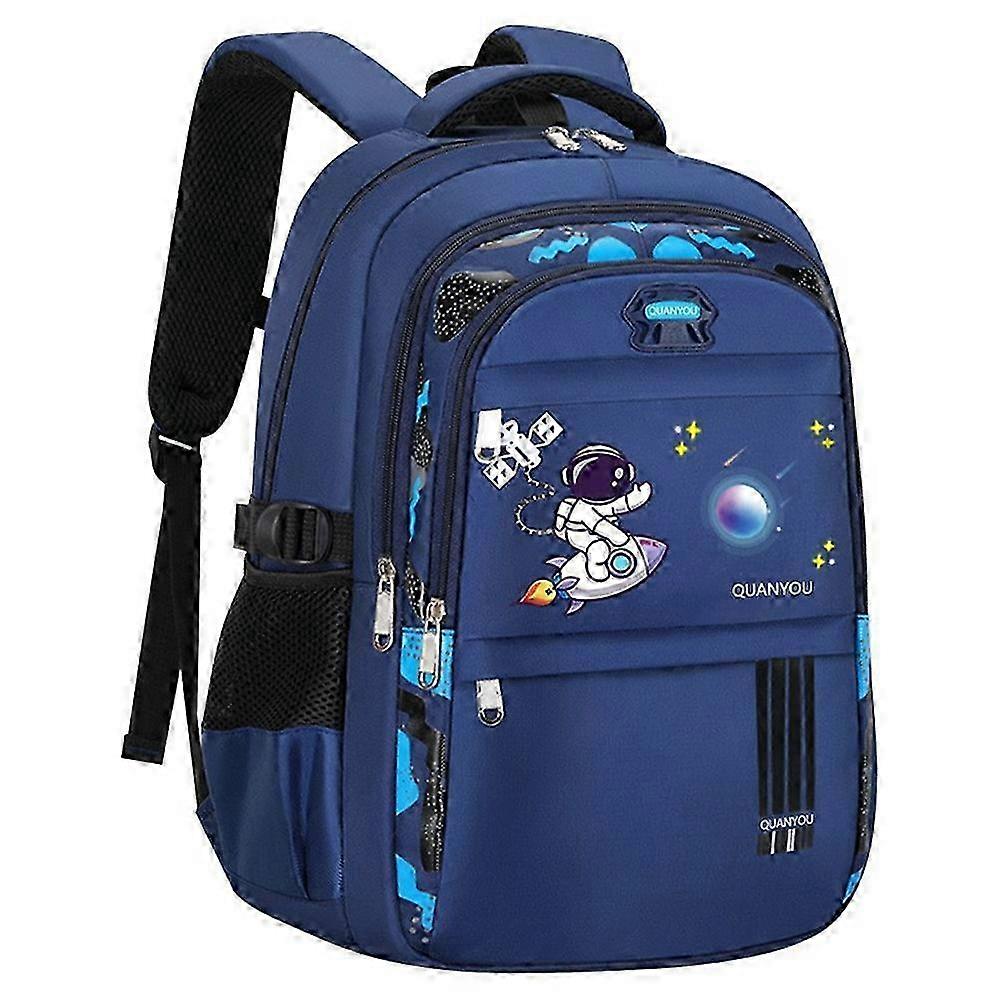 Waterproof Kids Backpack Astronaut Pattern Children School Bag for Boys,Size S - Black