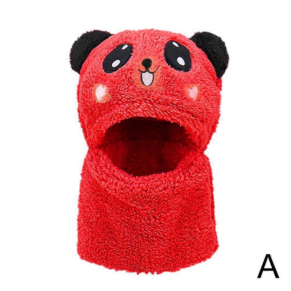 Cute Childrens Cartoon Scarf Hat Two Piece Set