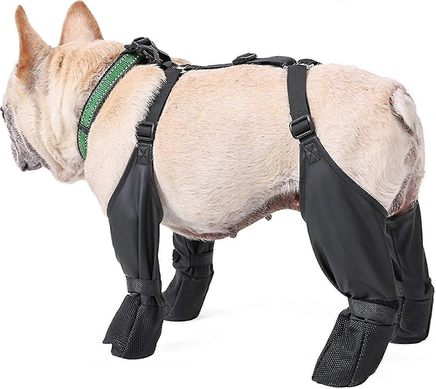 Winter Dog Boots Anti-slip, Waterproof Dog Boots With Auxiliary Strap, Dog Shoes With Rugged Rubber Sole, Anti-fall Dog Hiking Booties New X~