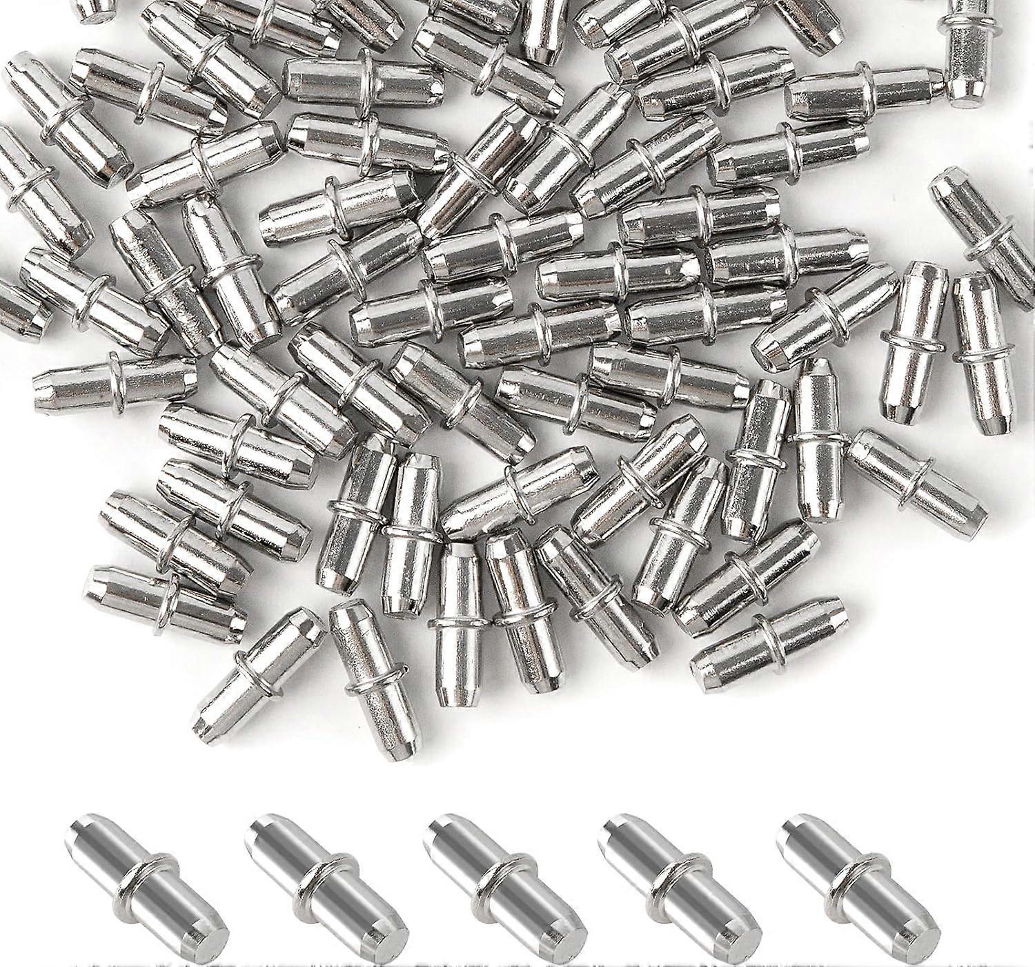 100 Pieces Shelf Cleats Shelf Support Pins Shelf Pins Cabinet Shelf Support 5 x 17mm Shelf Support Pegs for Bookcases Furniture Cupboard