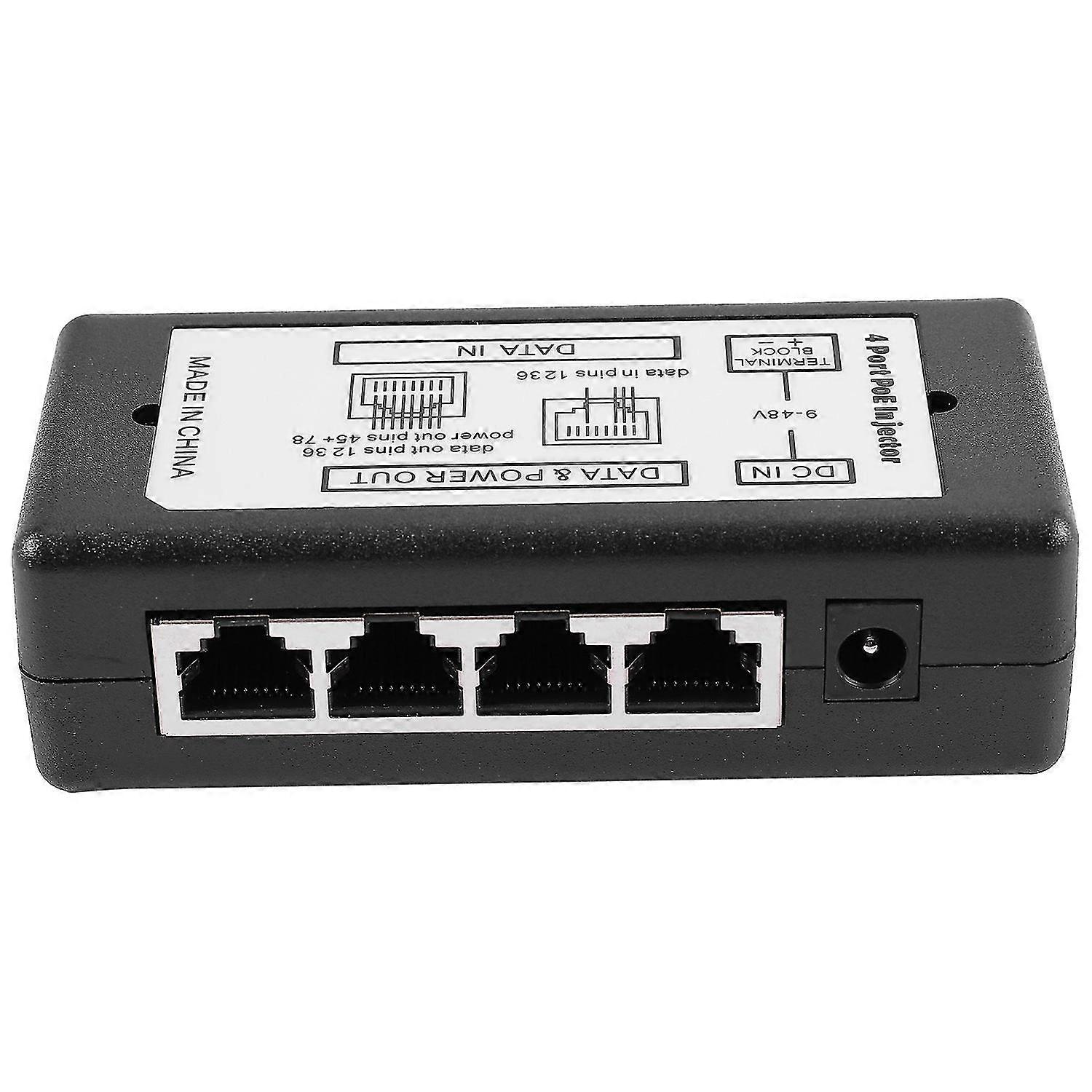 4 Port Poe Injector Poe Power Adapter Ethernet Power Supply Pin 4,5(+)/7,8(-)input Dc12v-dc48v For