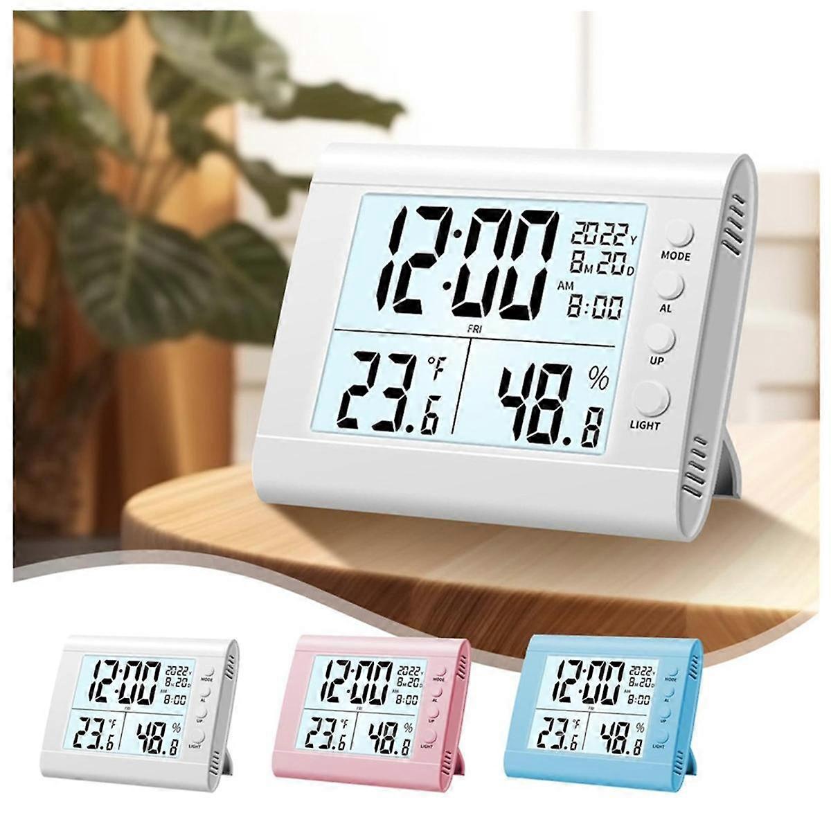 Orologio elettronico con display a LED con giorno e data Display digitale stereo Snooze Sveglia Indoor Tem