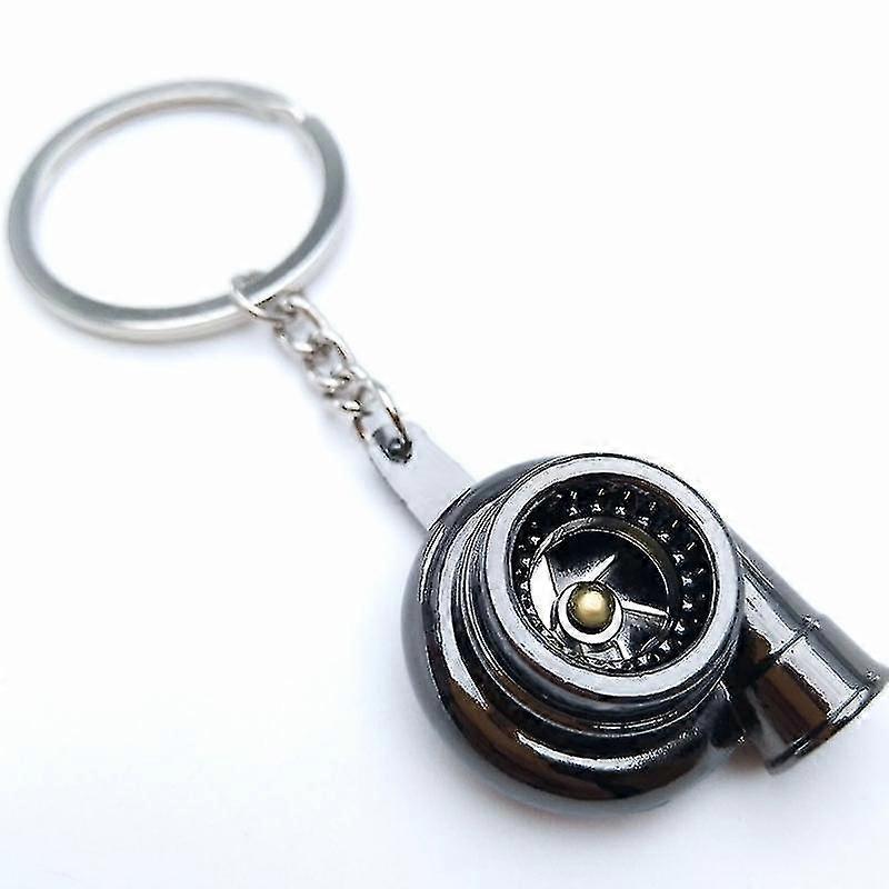 Car Metal Keychain Sound Turbo Key Plain Bearing Spinning Model Turbine Turbo Ring Key Turbo Shaped