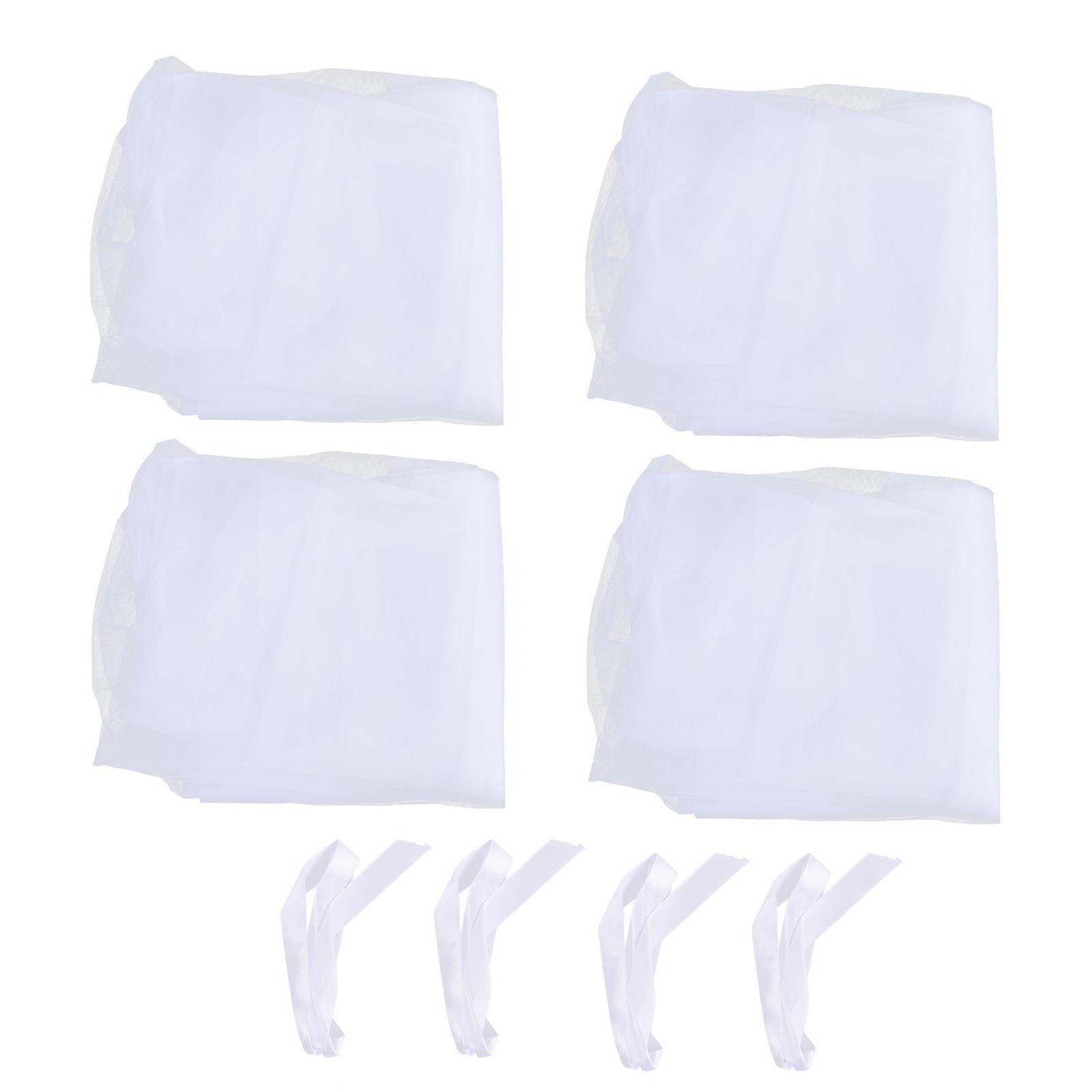 4 Bags Wedding Chair Skirts Tulle Simple Design Use Easily Good Fixation Chair Sashes with Ropes for Wedding Party Decor