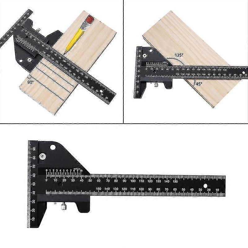 Aluminum-alloy Scale Metric Measure Scribing Ruler Woodworking Marking Tool N58c