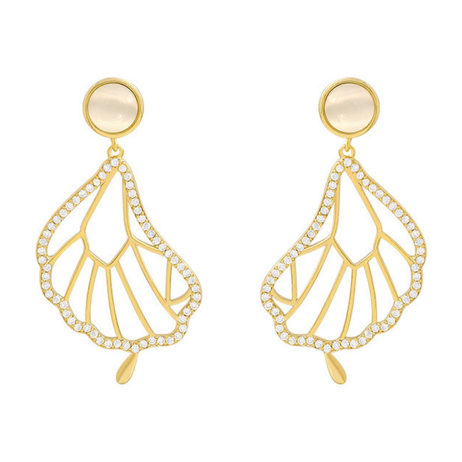 Designer Style High-end Earrings Lotus Leaf Shape Durable Non-fading Earring for Banquet Wedding Dresses Skirts
