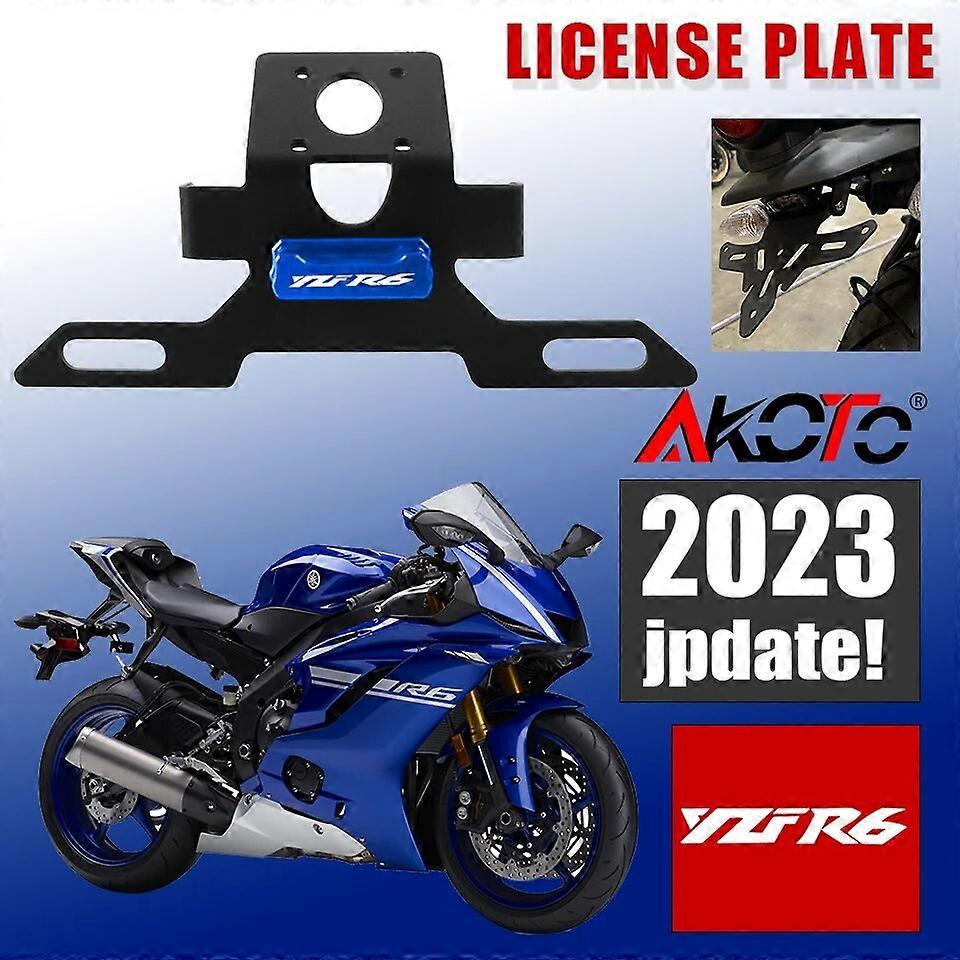 For Yamaha Number Plate Motorcycle LED lamp License Number Plate Frame Holder Bracket YZF R6 YZF-R6 2017 2018 2019 2020