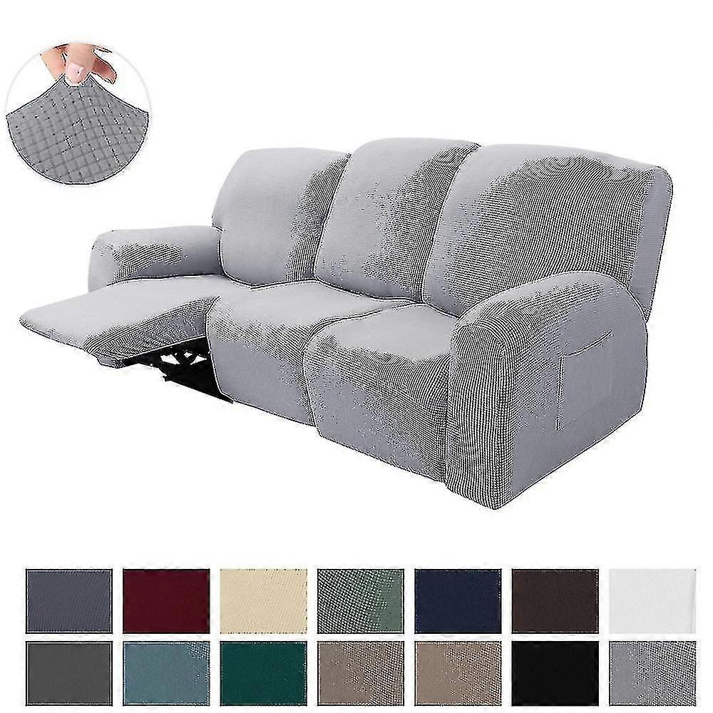 Elastic Recliner Sofa Cover Stretch Plaid Pattern 1-2-3 Seater All-inclusive Slipcover Non-slip Convertible Reclining Relax Armchair Sofa Covers( Size