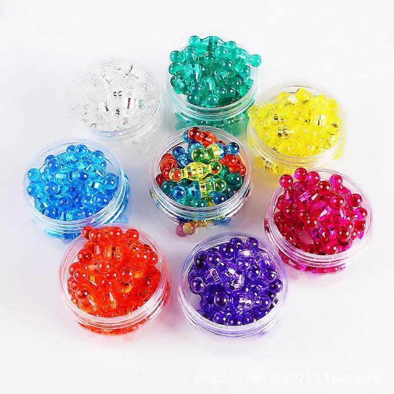 Colourful Magnetic Push Pins Set, Strong Magnetic Pins with A Box, Colorful Fridge Magnet for Refrigerator, White Board, Notice Board, Office, Home, S