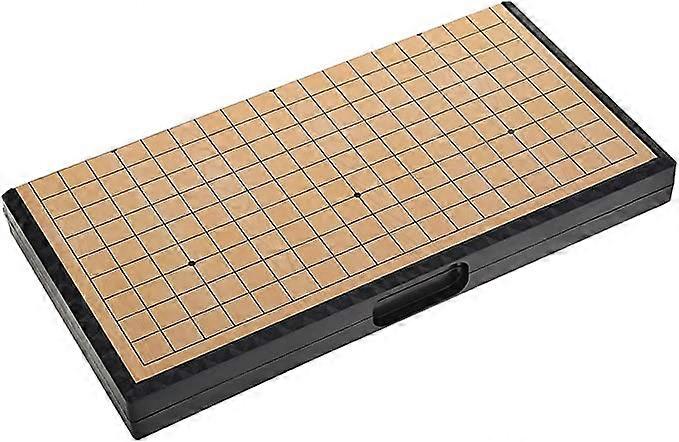 Go Game Set, Medium Size Magnetic wirh Foldable Chessboard Storage Box Top Strategy Game