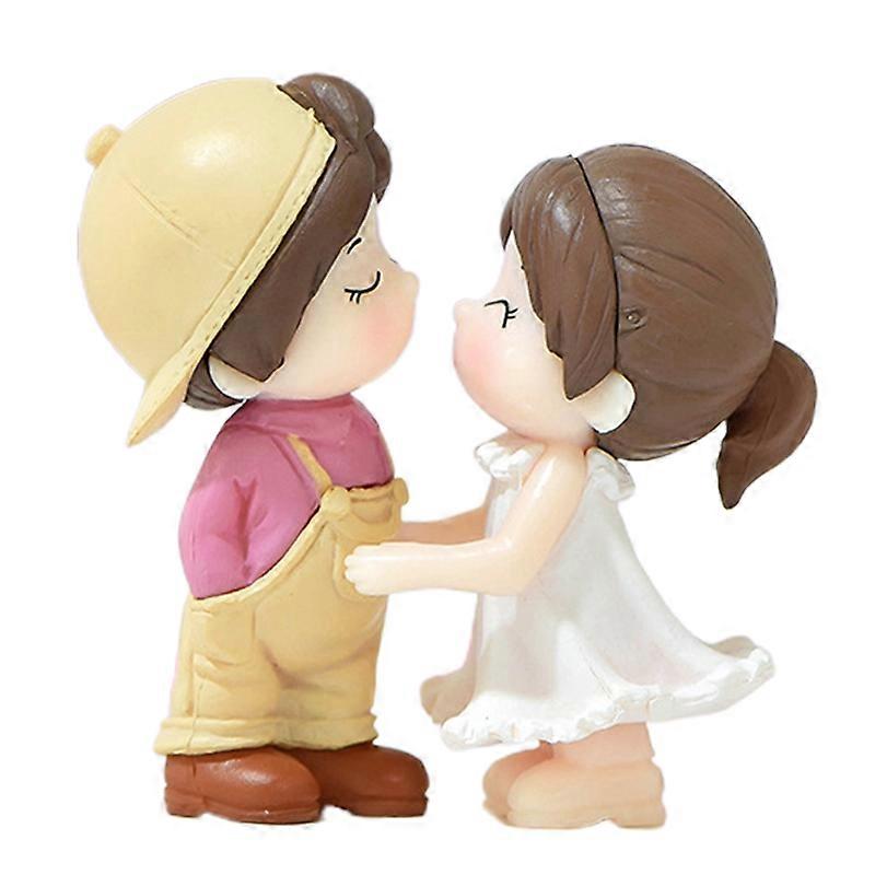 2Pcs/Set Couple Figurines Decorative Dancing Posture Miniature Micro Landscape Couple Lover Figurines Wedding Decoration KAESI