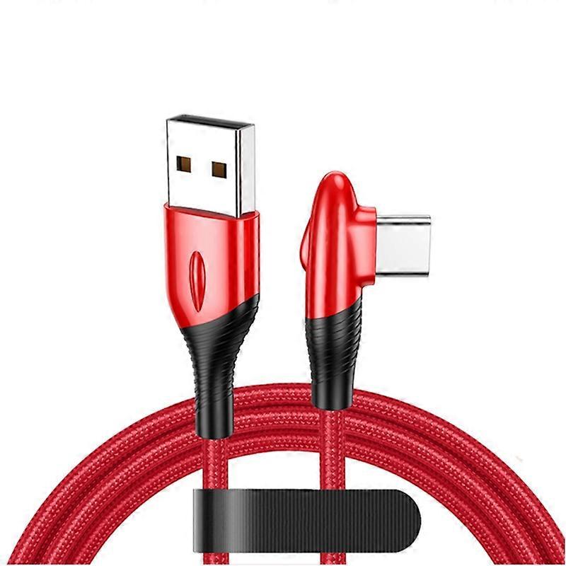 90 Degree Angle USB-C to USB Charger Cable Fast Charging Type Sync Cord