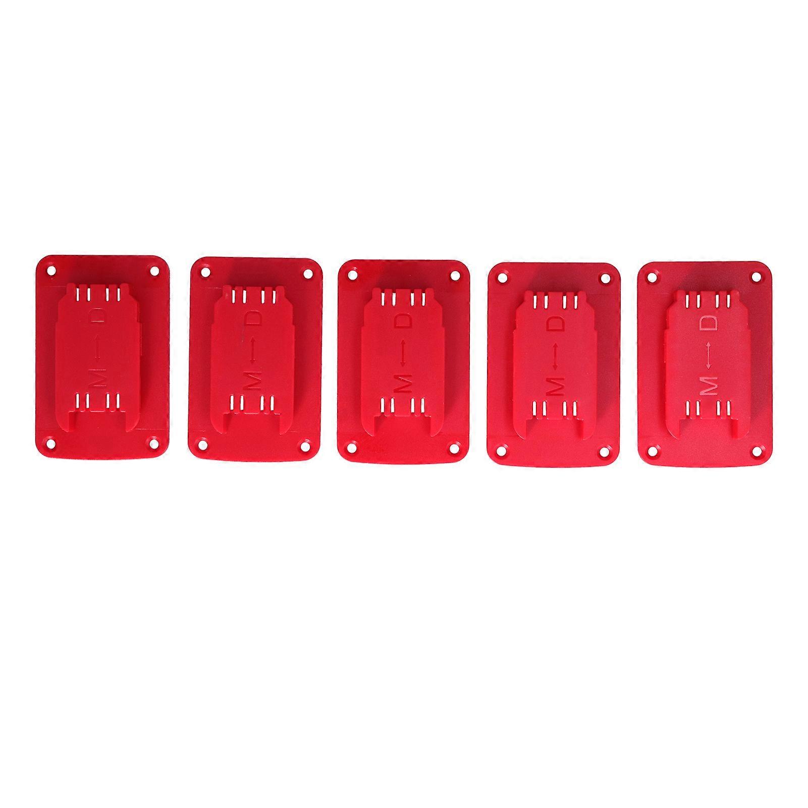 5Pcs Tool Holder Mount Battery Fixing Bracket Storage Rack for Milwaukee Power ToolsRed