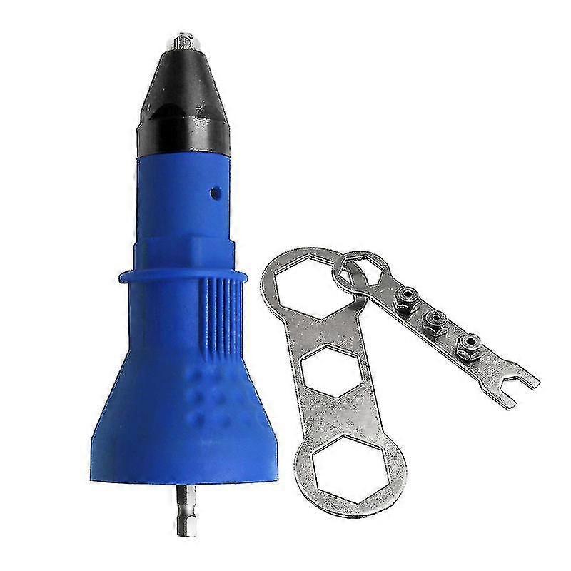 Jinxiu Rivet Gun Cordless Drill Chuck Adapter Insert Nut Tool Rivet Adapter Kit For Hand Tools Power Machine Accessories1pcs-blue