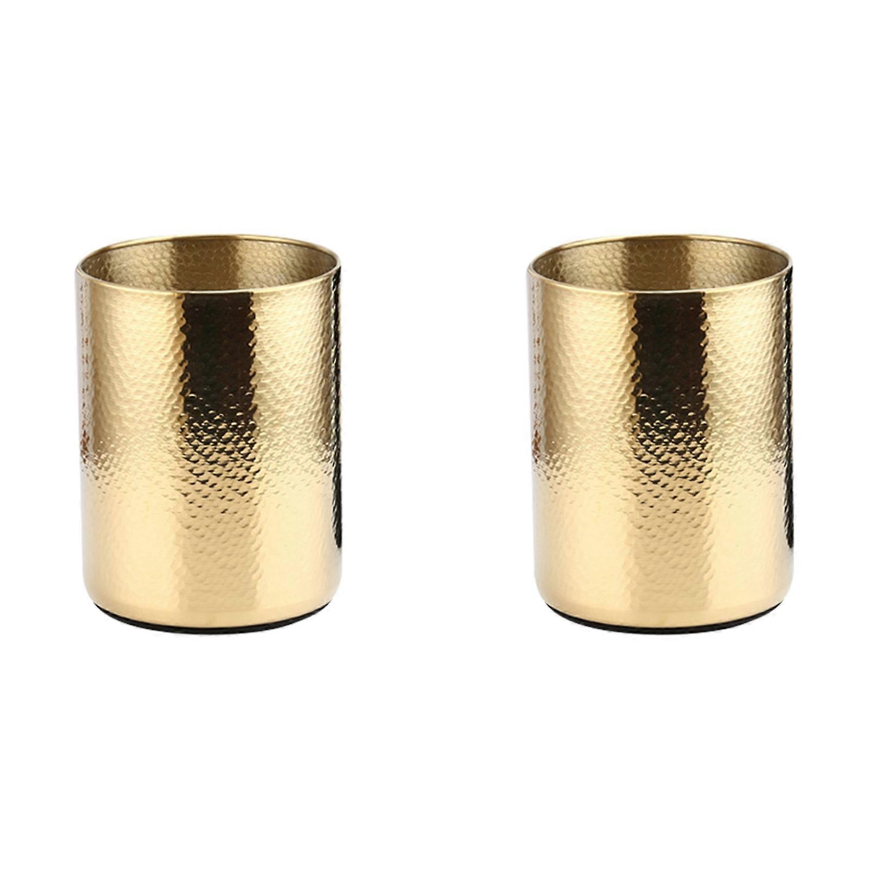 2X Stainless Steel Champagne Bucket Home Hammered Ice Wine Bucket KTV Wine Cooler Ice Square Bucket
