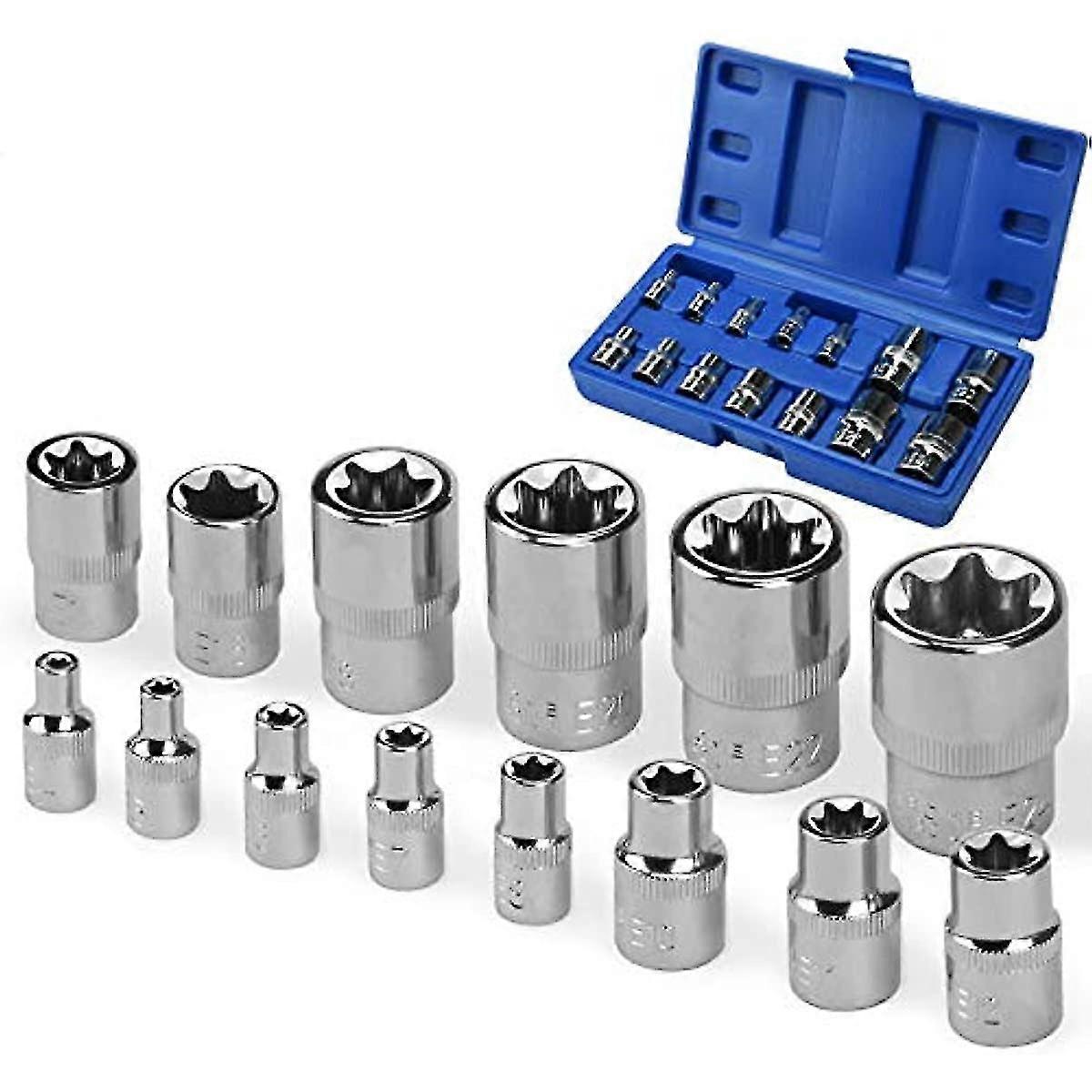 E4-e24 Socket Set Female E-type 14 38 12 Sockets 14 Pcs