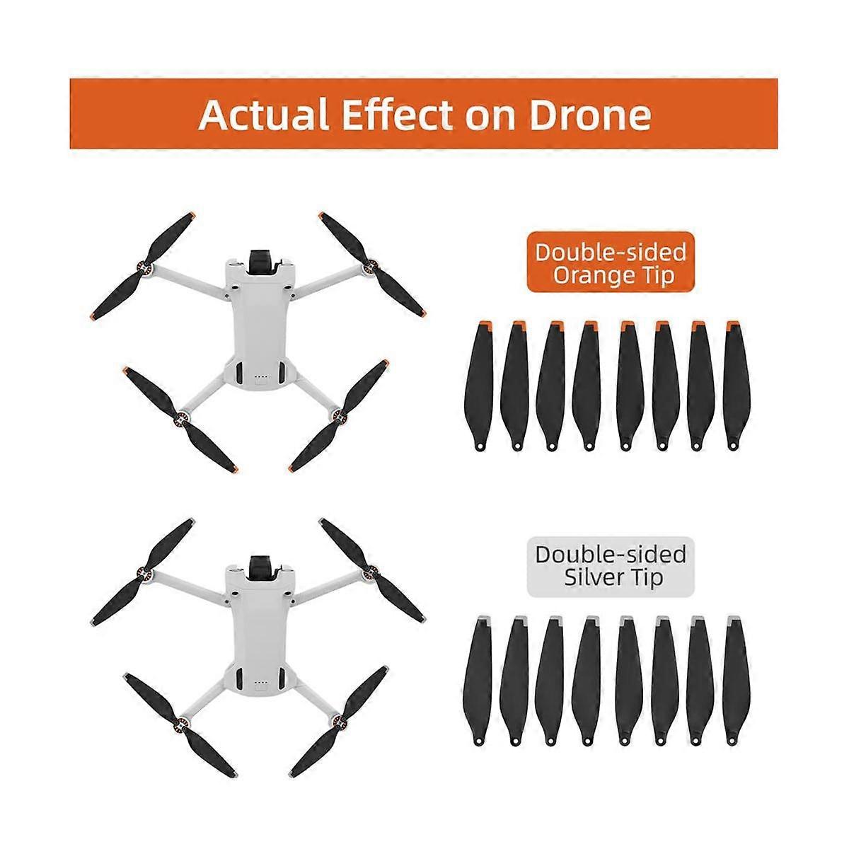 For Mini 3 Propellers Compatible with Mini 3 Pro Drone Replacement Low-Noise Quick-Release Blades A